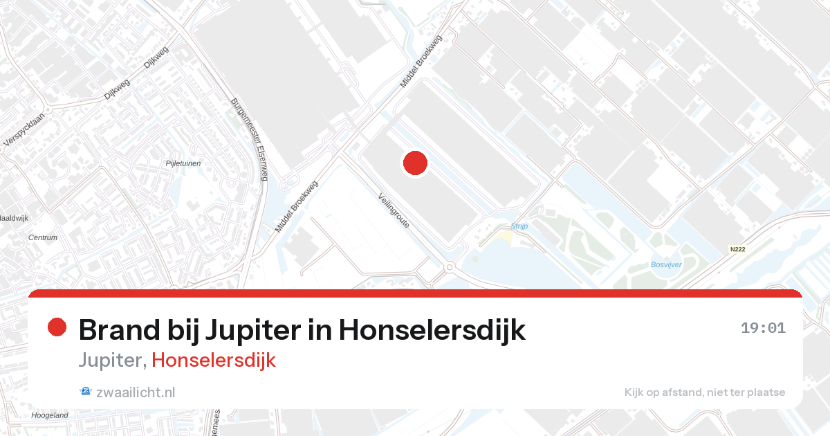 Brand bij Jupiter in Honselersdijk — 20 aug 2026