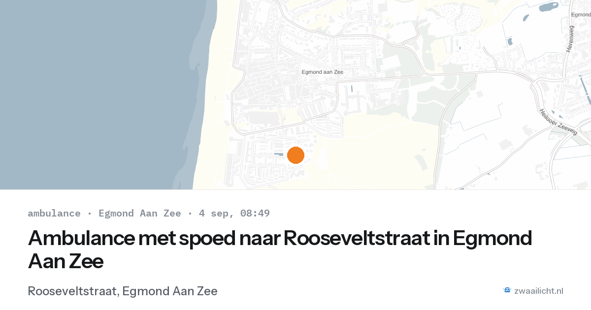 Ambulance met spoed naar Rooseveltstraat in Egmond Aan Zee — 4 sep 2026