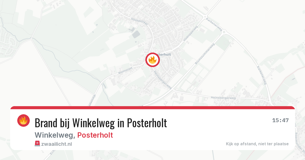 Brand bij Winkelweg in Posterholt — 29 jan 2026