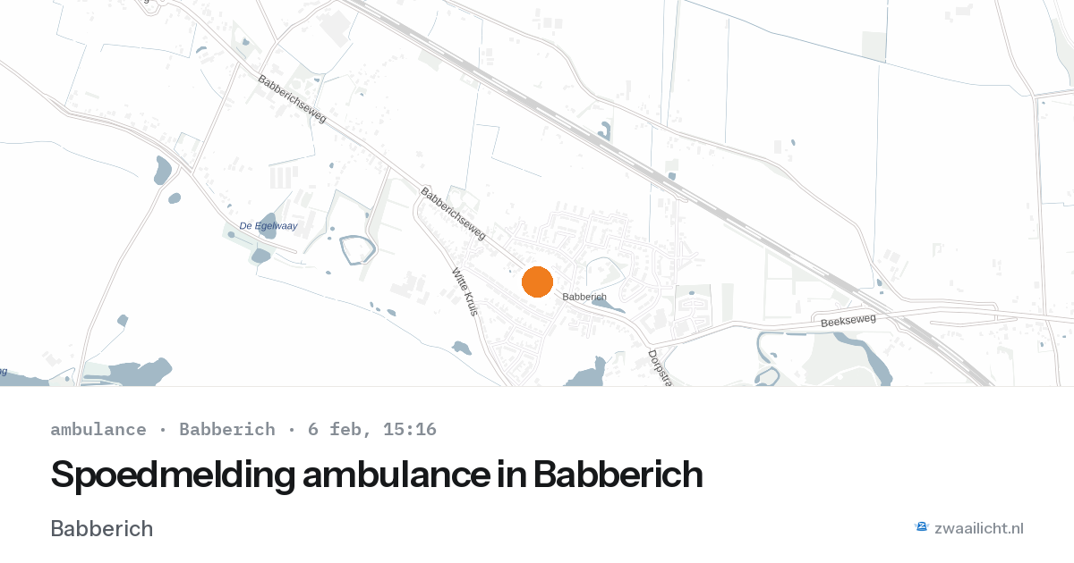 Spoedmelding ambulance in Babberich — 6 feb 2026