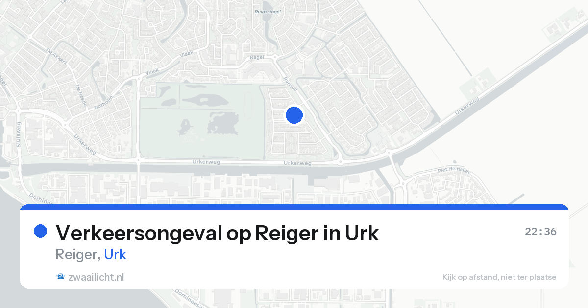 Verkeersongeval op Reiger in Urk — 14 aug 2026
