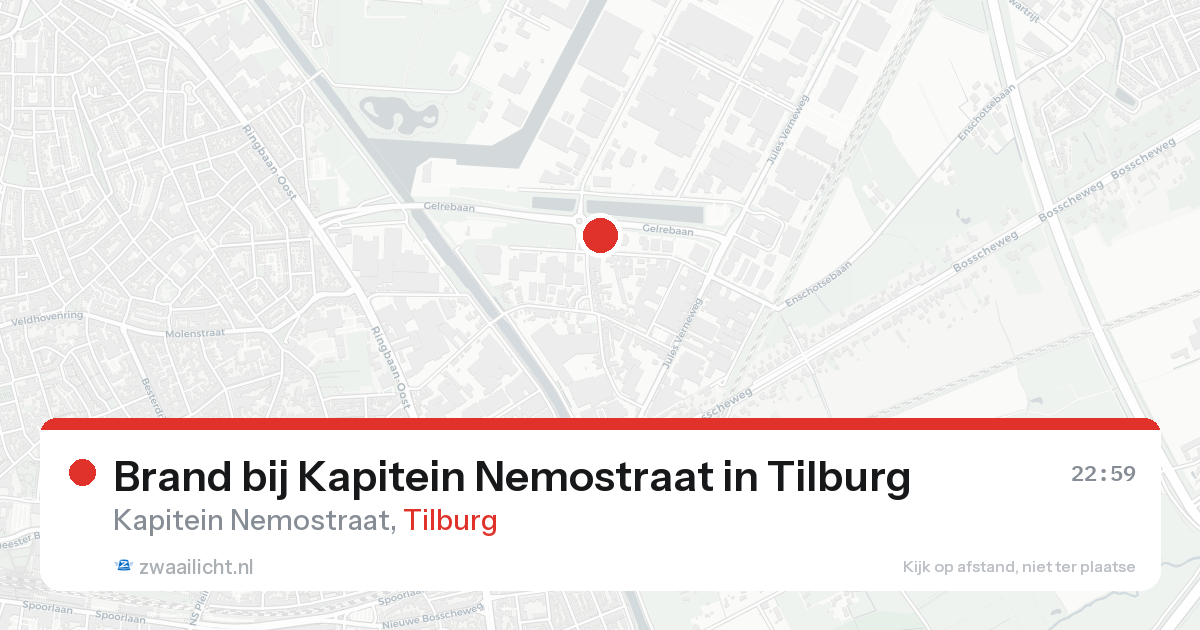 Brand bij Kapitein Nemostraat in Tilburg — 24 aug 2026