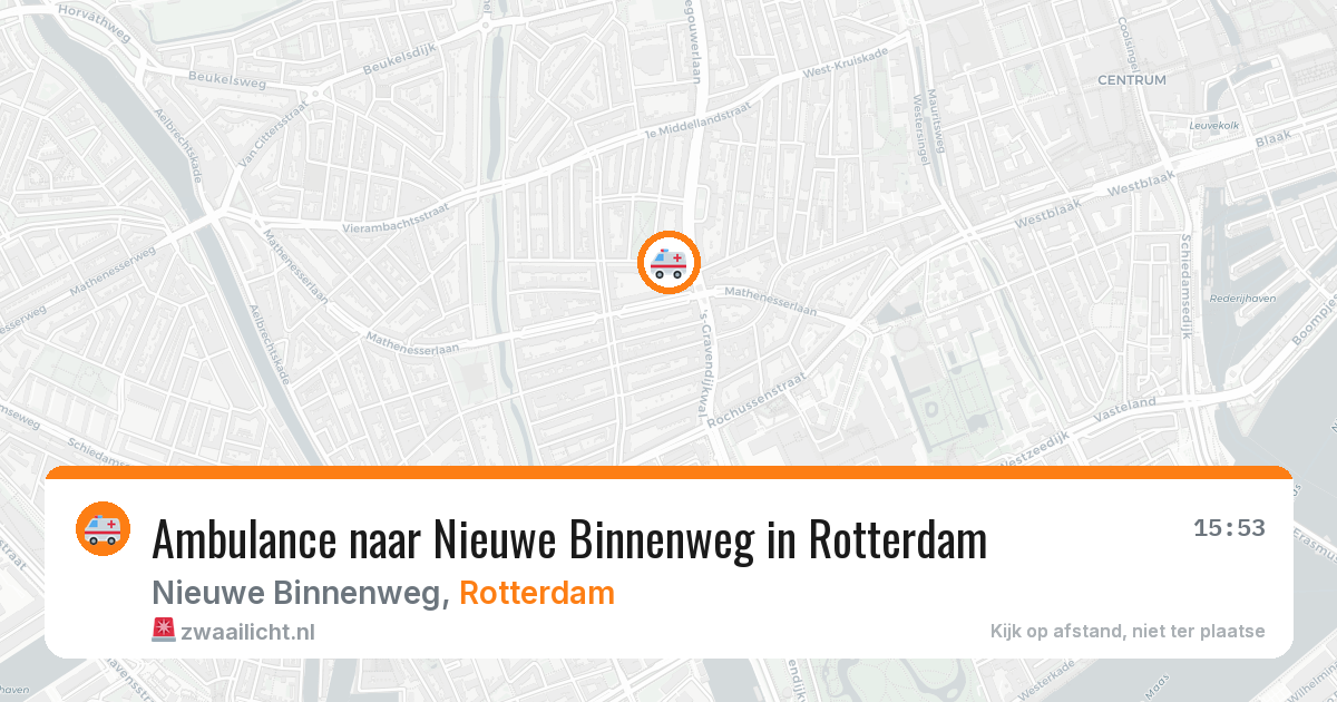 Ambulance naar Nieuwe Binnenweg in Rotterdam — 10 aug 2026