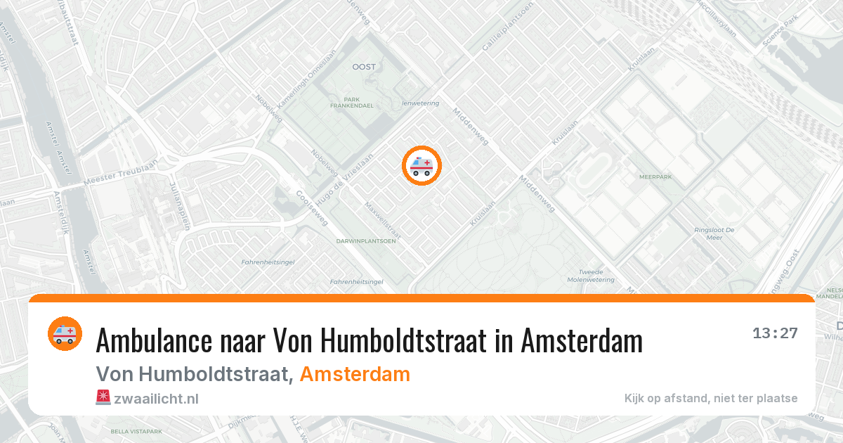 Ambulance naar Von Humboldtstraat in Amsterdam — 7 jul 2026
