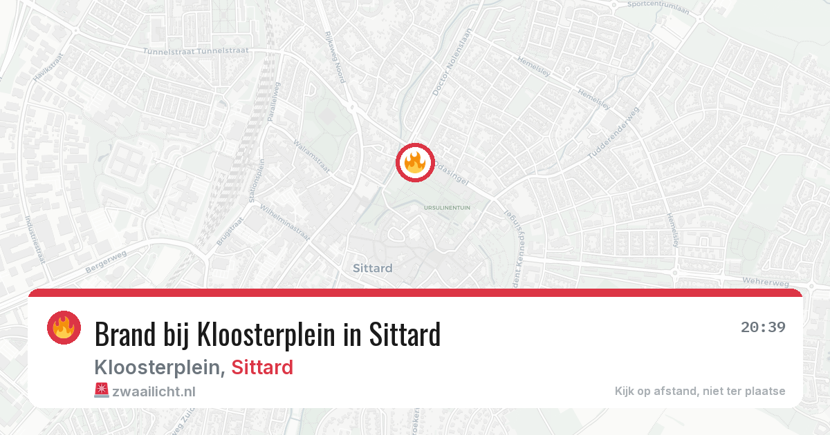 Brand bij Kloosterplein in Sittard — 25 jun 2026