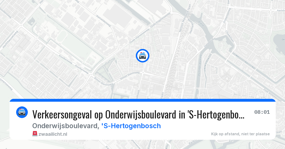 Verkeersongeval op Onderwijsboulevard in 'S-Hertogenbosch — 25 mrt 2026