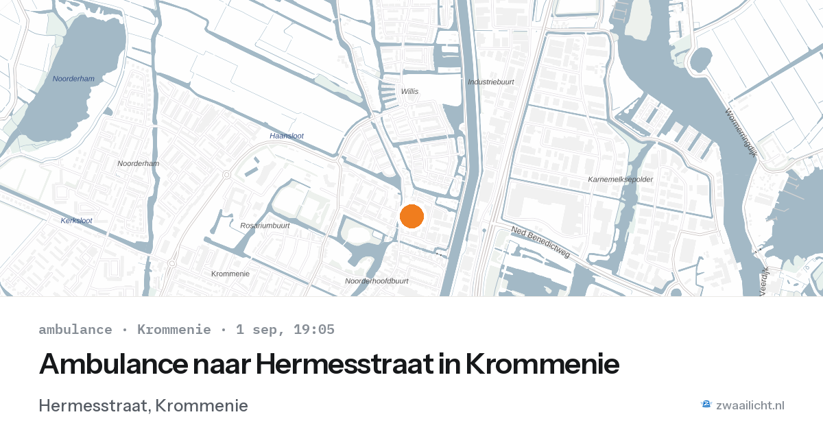 Ambulance naar Hermesstraat in Krommenie — 1 sep 2026
