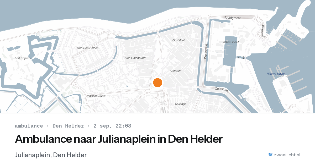 Ambulance naar Julianaplein in Den Helder — 2 sep 2026