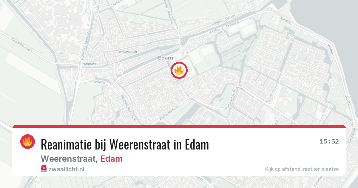 Reanimatie bij Weerenstraat in Edam — 20 apr 2026