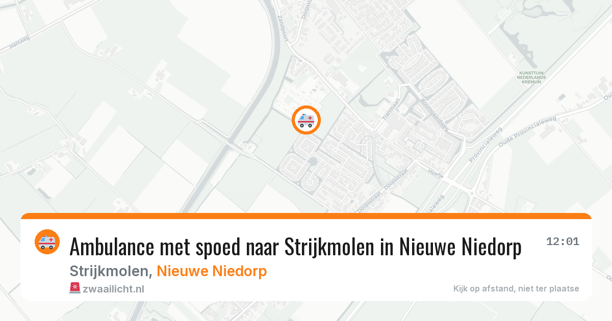 Ambulance met spoed naar Strijkmolen in Nieuwe Niedorp — 29 mrt 2026