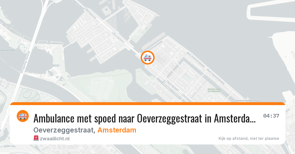 Ambulance met spoed naar Oeverzeggestraat in Amsterdam — 23 apr 2026