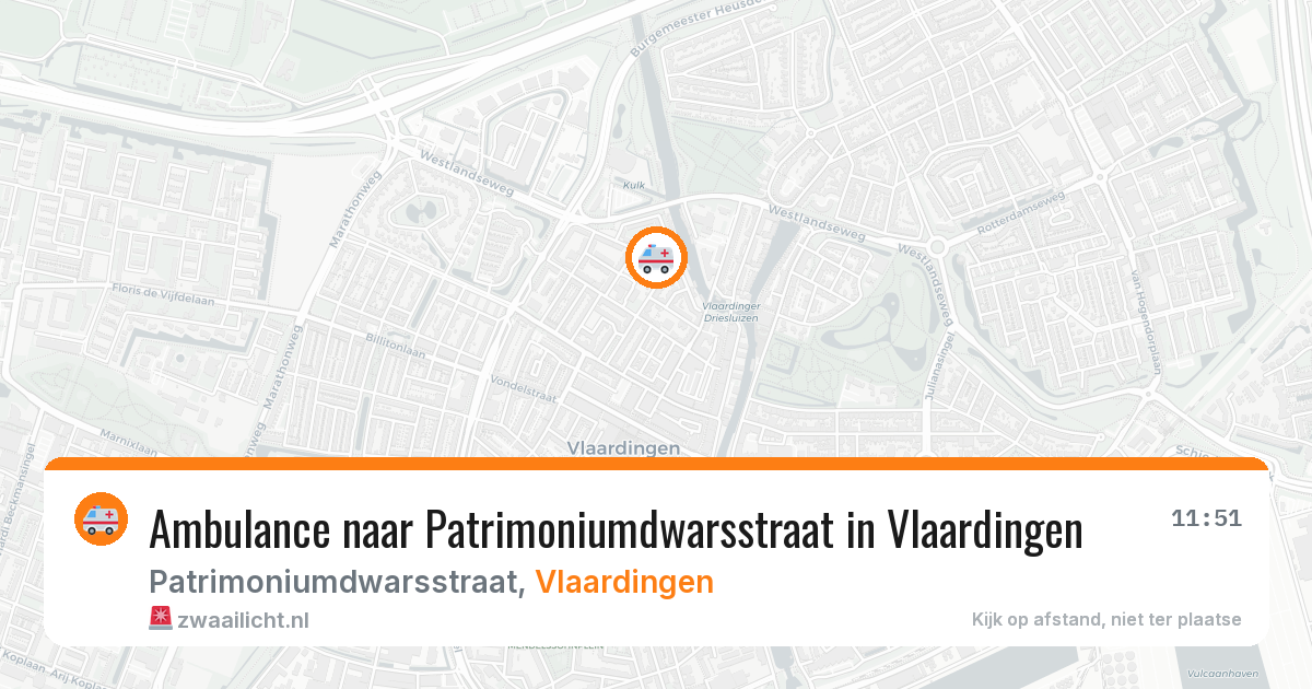 Ambulance naar Patrimoniumdwarsstraat in Vlaardingen — 13 jun 2026