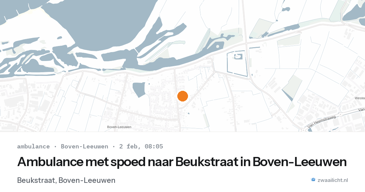 Ambulance met spoed naar Beukstraat in Boven-Leeuwen — 2 feb 2026