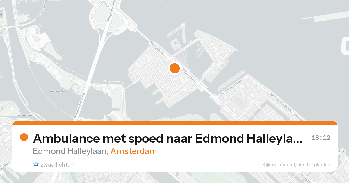 Ambulance met spoed naar Edmond Halleylaan in Amsterdam — 18 aug 2026