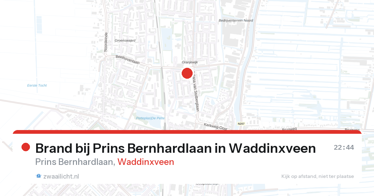 Brand bij Prins Bernhardlaan in Waddinxveen — 12 mei 2026