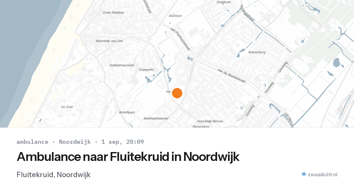 Ambulance naar Fluitekruid in Noordwijk — 1 sep 2026