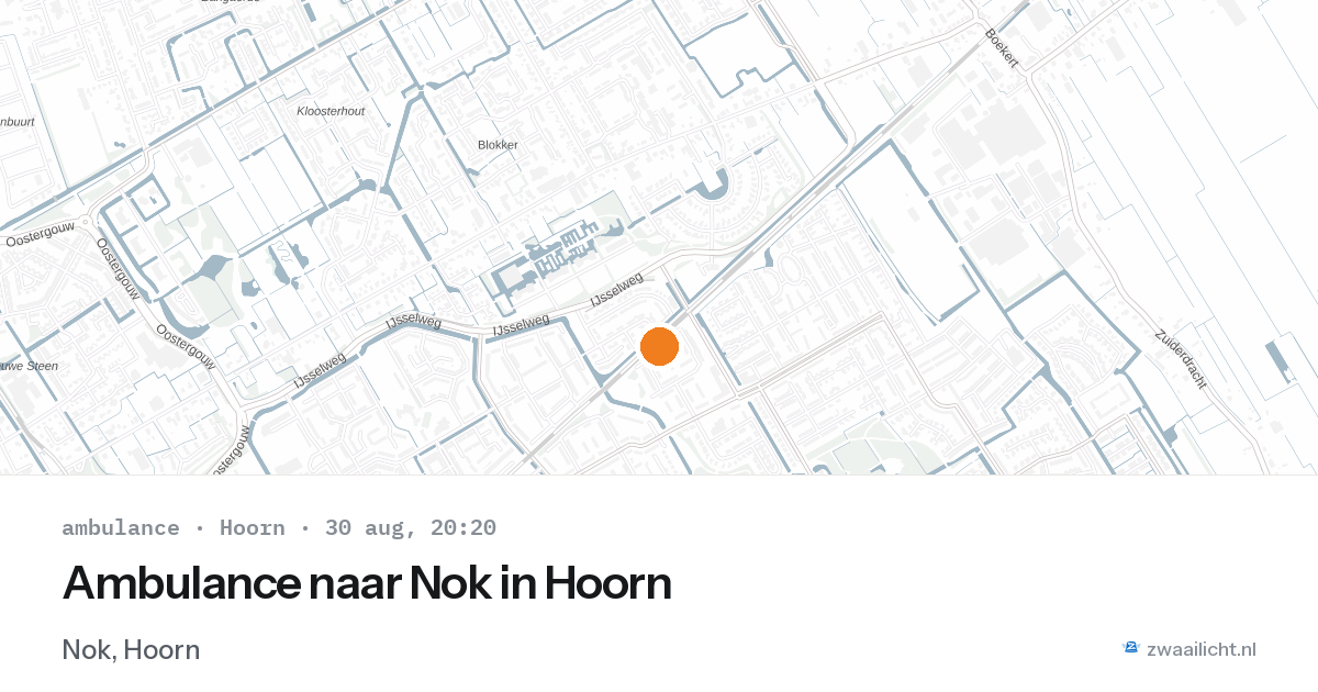 Ambulance naar Nok in Hoorn — 30 aug 2026