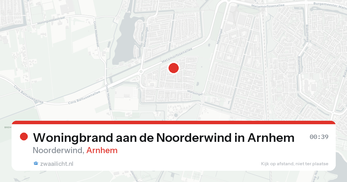 Woningbrand aan de Noorderwind in Arnhem — 17 aug 2026