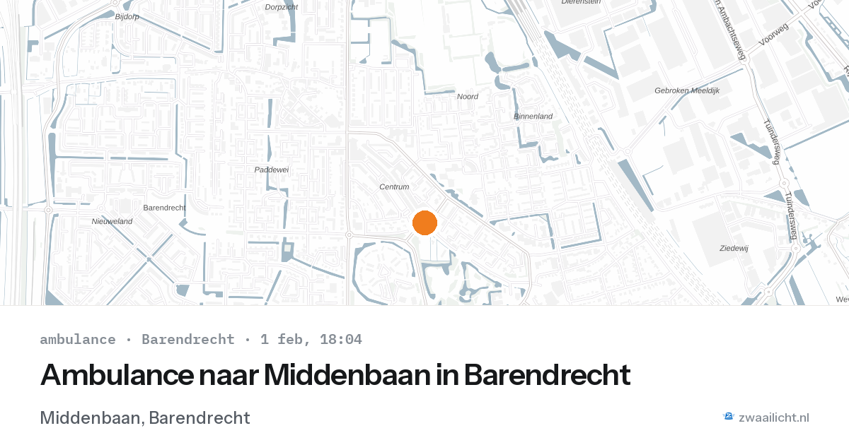 Ambulance naar Middenbaan in Barendrecht — 1 feb 2026