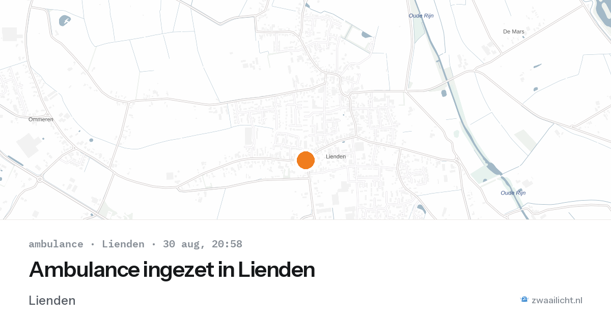 Ambulance ingezet in Lienden — 30 aug 2026