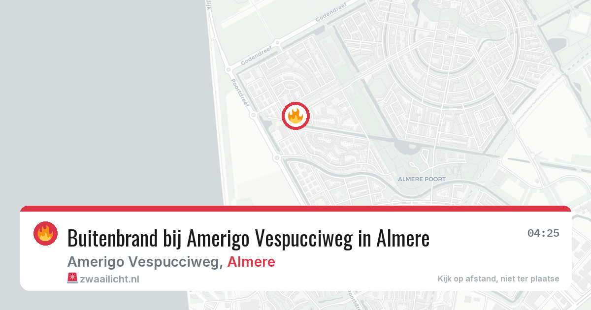 Buitenbrand bij Amerigo Vespucciweg in Almere — 21 jul 2026