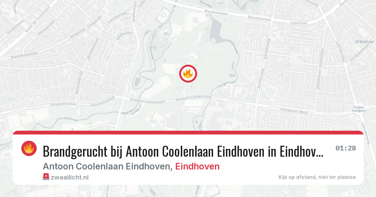 Brandgerucht bij Antoon Coolenlaan Eindhoven in Eindhoven — 13 aug 2026