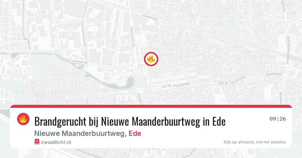Brandgerucht bij Nieuwe Maanderbuurtweg in Ede — 13 jun 2026