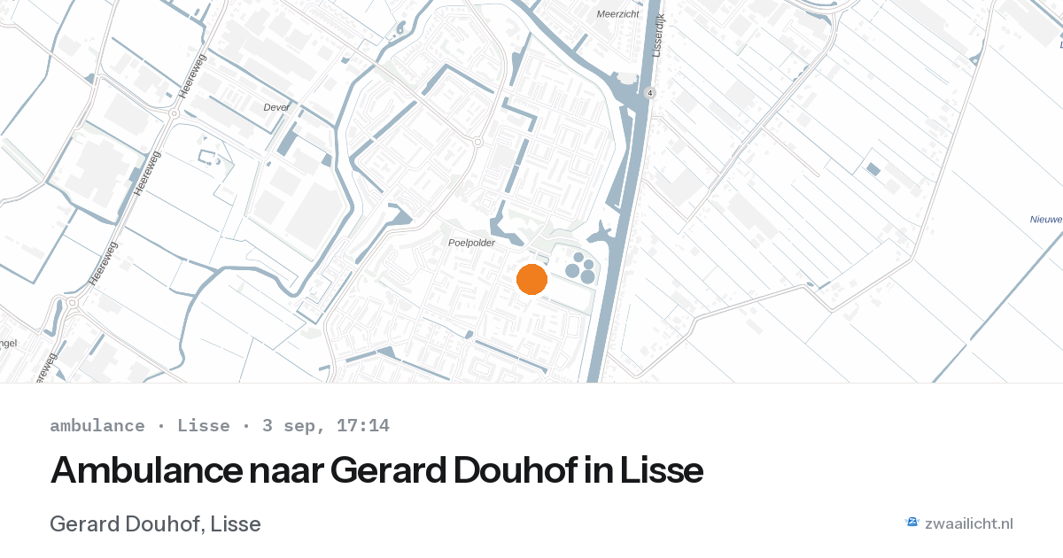 Ambulance naar Gerard Douhof in Lisse — 3 sep 2026