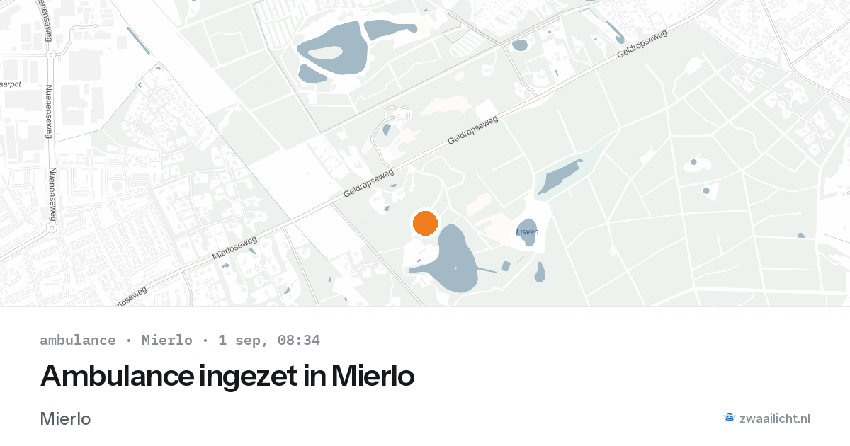 Ambulance ingezet in Mierlo — 1 sep 2026