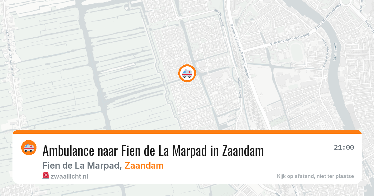 Ambulance naar Fien de La Marpad in Zaandam — 7 aug 2026