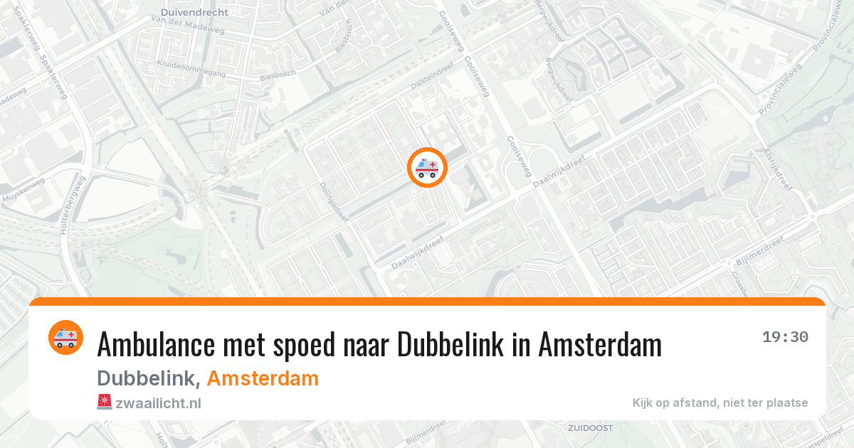 Ambulance met spoed naar Dubbelink in Amsterdam — 22 mrt 2026
