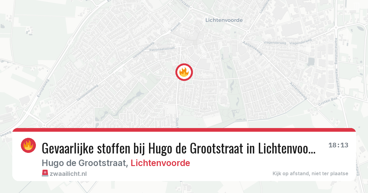 Gevaarlijke stoffen bij Hugo de Grootstraat in Lichtenvoorde — 21 apr 2026
