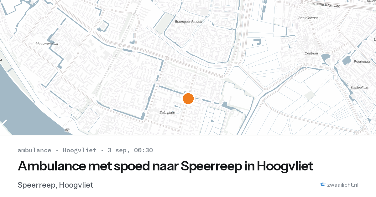 Ambulance met spoed naar Speerreep in Hoogvliet — 2 sep 2026