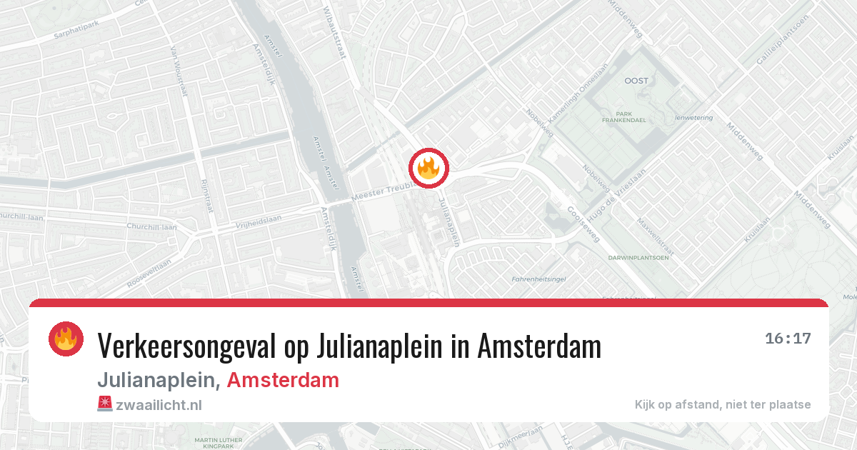 Verkeersongeval op Julianaplein in Amsterdam — 24 jul 2026
