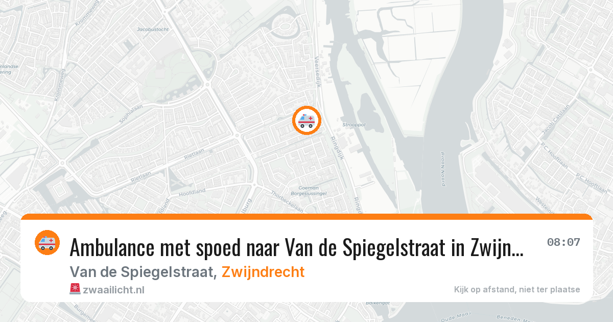 Ambulance met spoed naar Van de Spiegelstraat in Zwijndrecht — 24 mei 2026