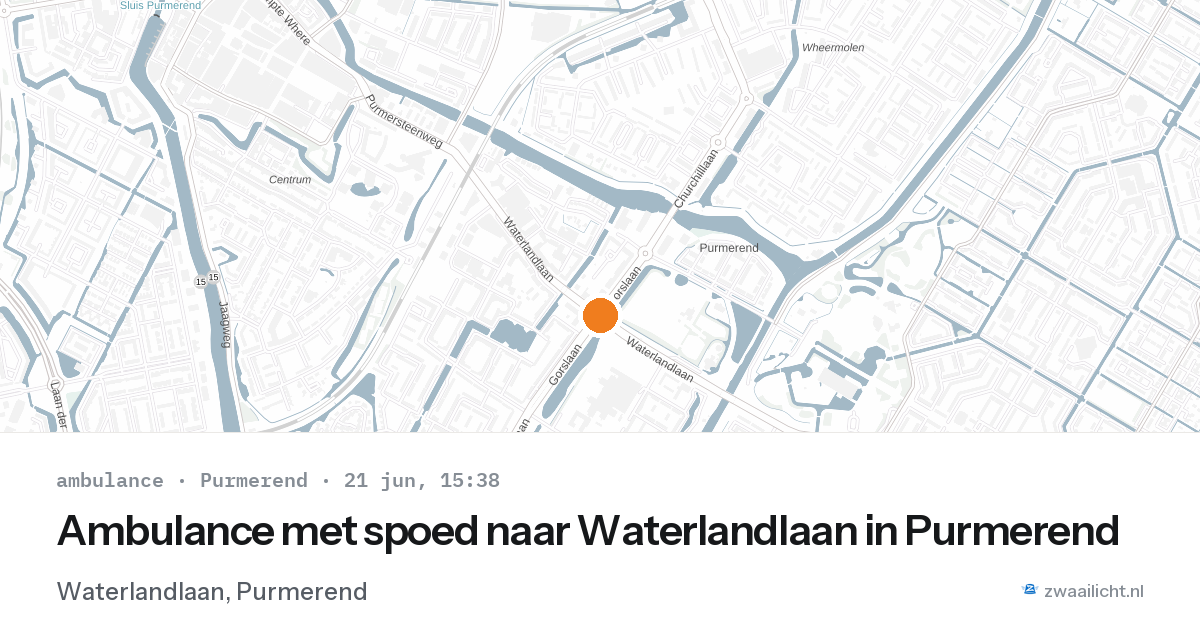 Ambulance met spoed naar Waterlandlaan in Purmerend — 21 jun 2026