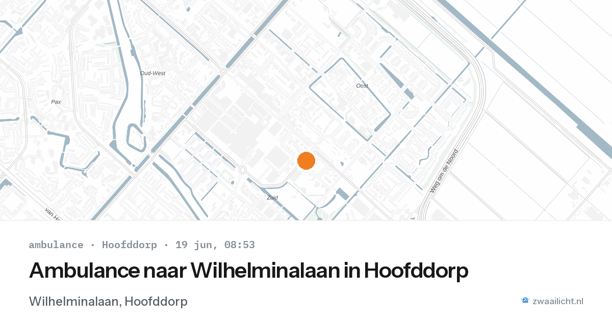 Ambulance naar Wilhelminalaan in Hoofddorp — 19 jun 2026