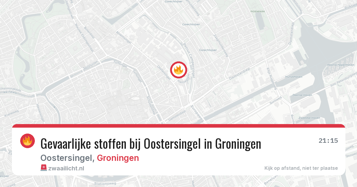 Gevaarlijke stoffen bij Oostersingel in Groningen — 16 jun 2026