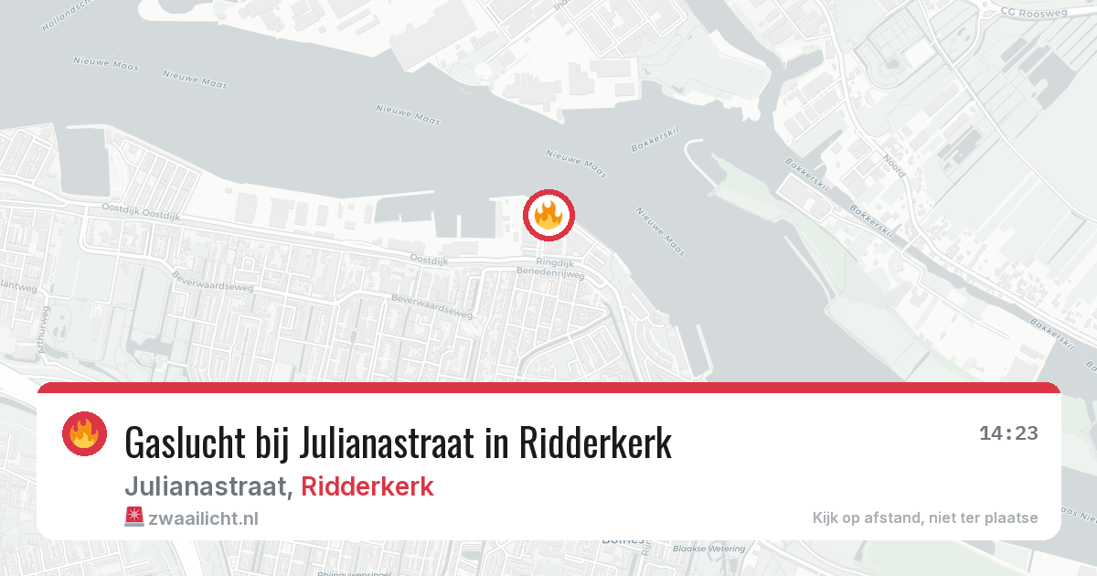 Gaslucht bij Julianastraat in Ridderkerk — 29 apr 2026
