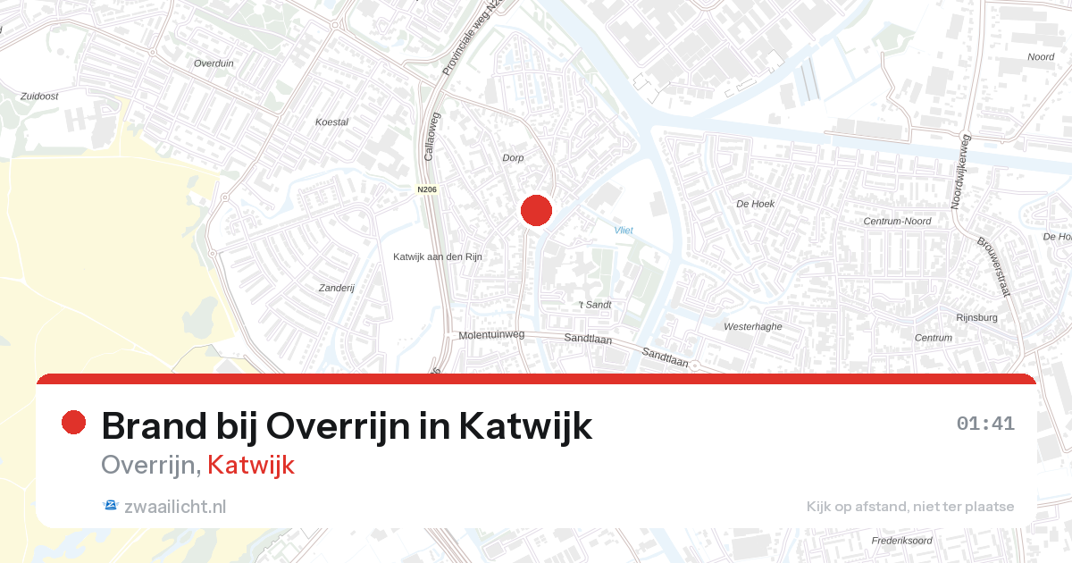 Brand bij Overrijn in Katwijk — 29 mrt 2026