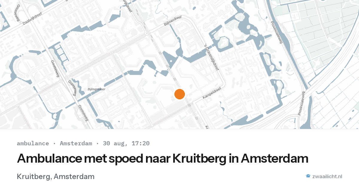 Ambulance met spoed naar Kruitberg in Amsterdam — 30 aug 2026