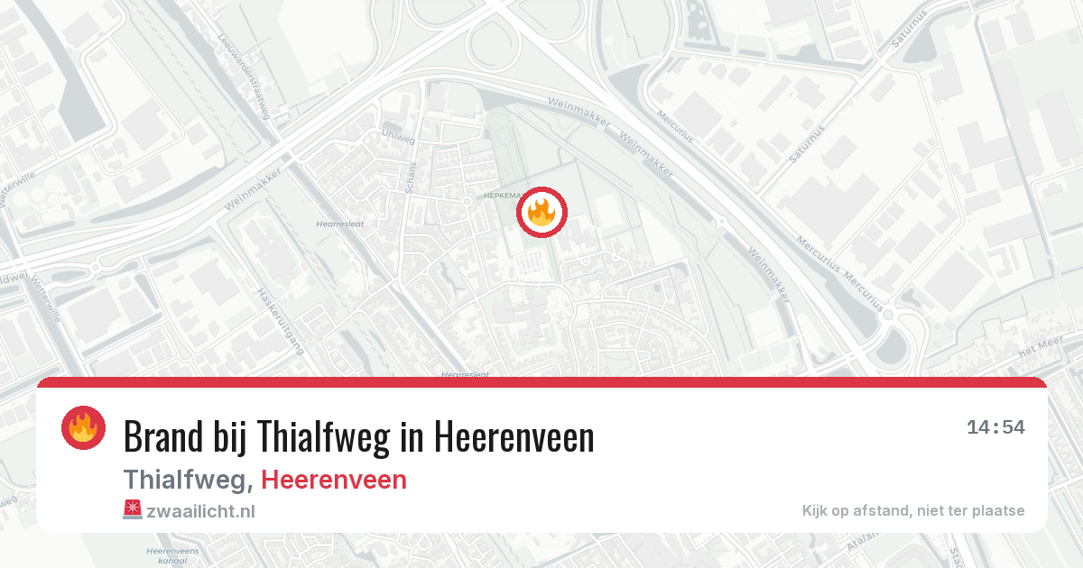 Brand bij Thialfweg in Heerenveen — 20 mei 2026