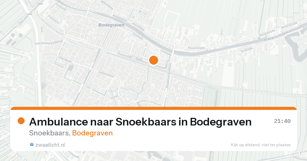 Ambulance naar Snoekbaars in Bodegraven — 14 aug 2026