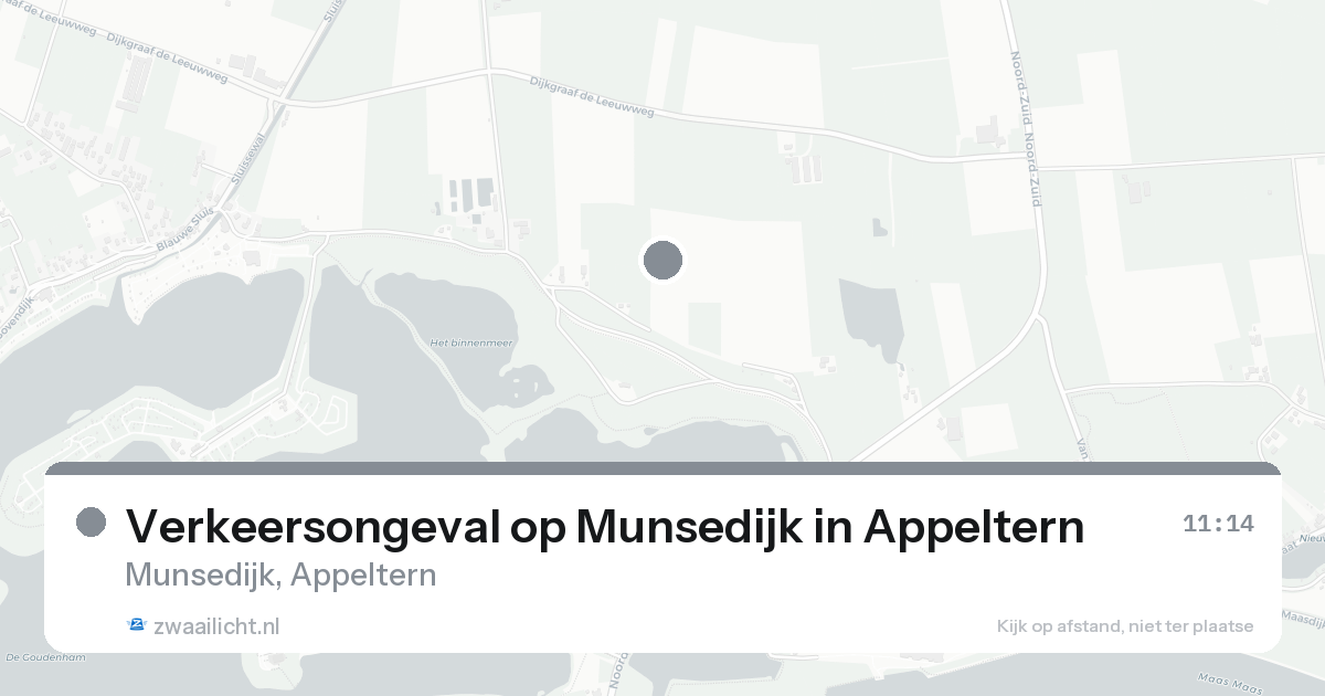 Verkeersongeval op Munsedijk in Appeltern — 11 aug 2026