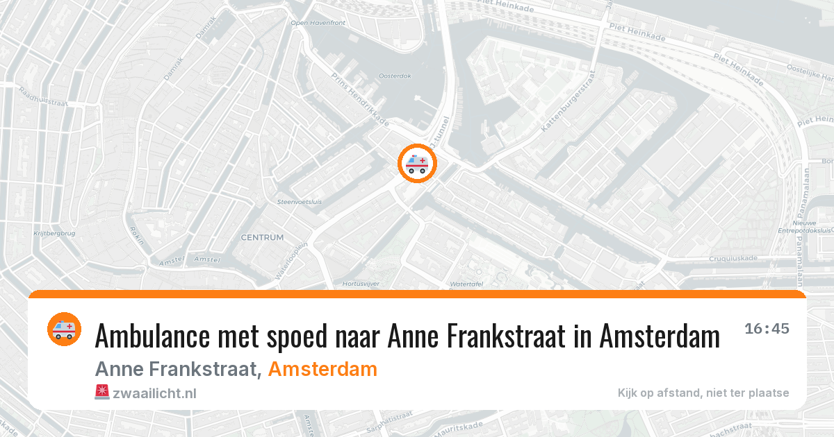 Ambulance met spoed naar Anne Frankstraat in Amsterdam — 26 apr 2026