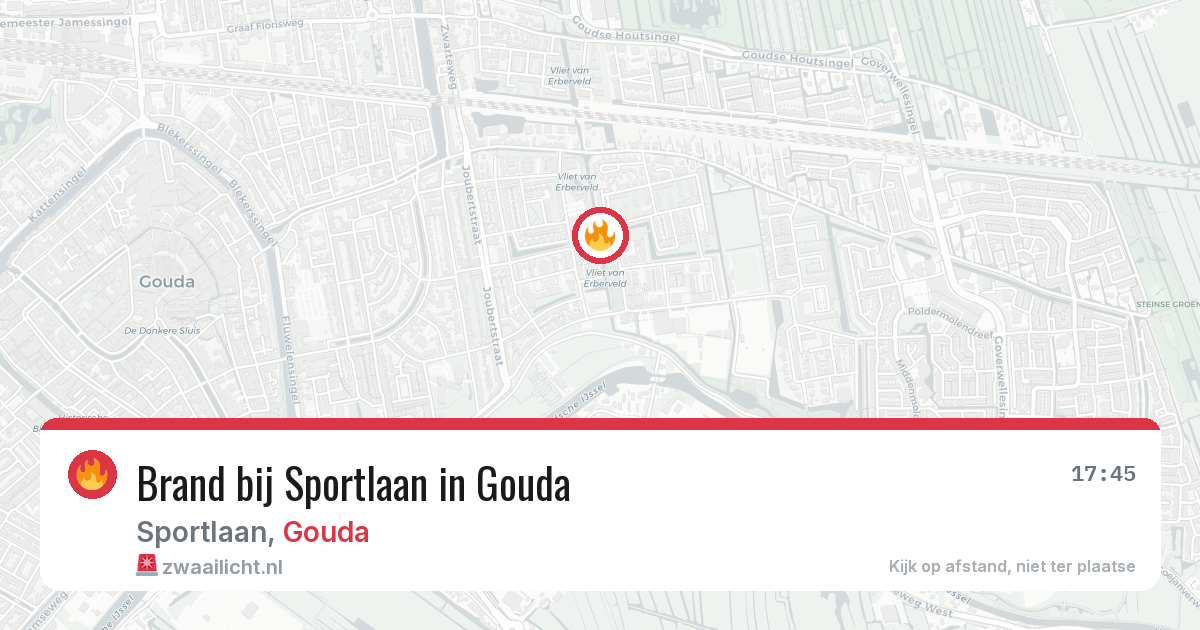 Brand bij Sportlaan in Gouda — 8 aug 2026