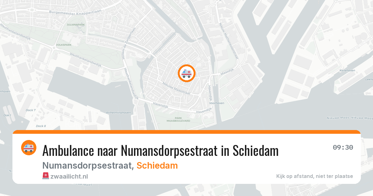 Ambulance naar Numansdorpsestraat in Schiedam — 28 jun 2026