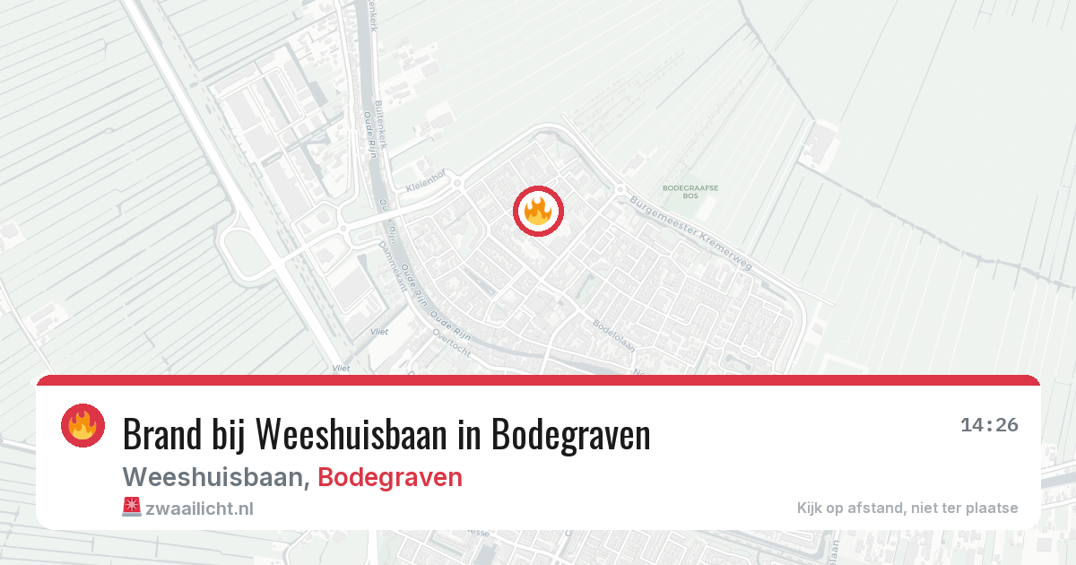 Brand bij Weeshuisbaan in Bodegraven — 29 jan 2026