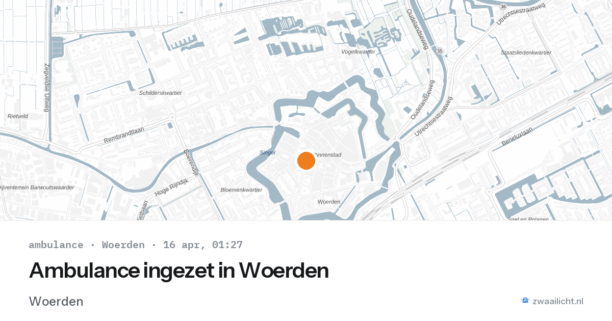 Ambulance ingezet in Woerden — 15 apr 2026