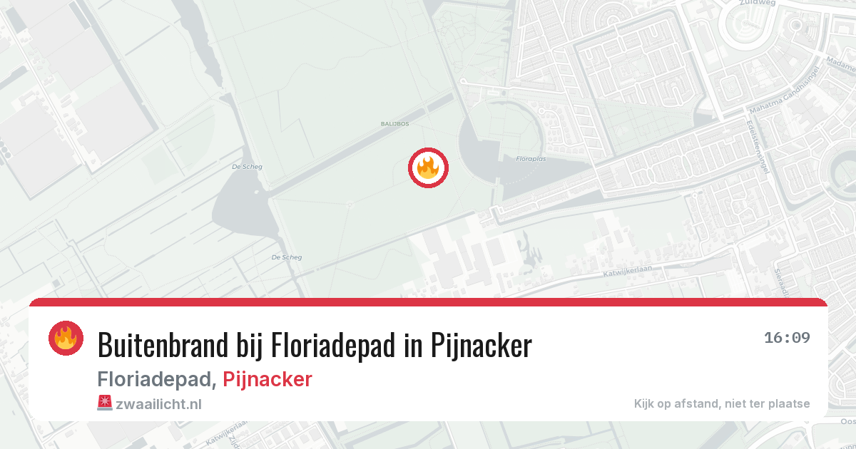 Buitenbrand bij Floriadepad in Pijnacker — 13 jul 2026